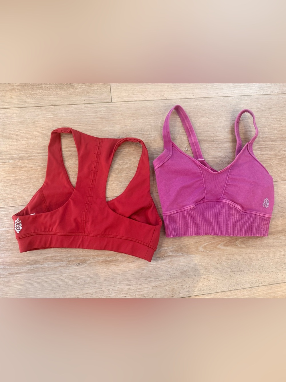 FP Movement 2 Pack Red and Pink Women's Sports Bras - size XS